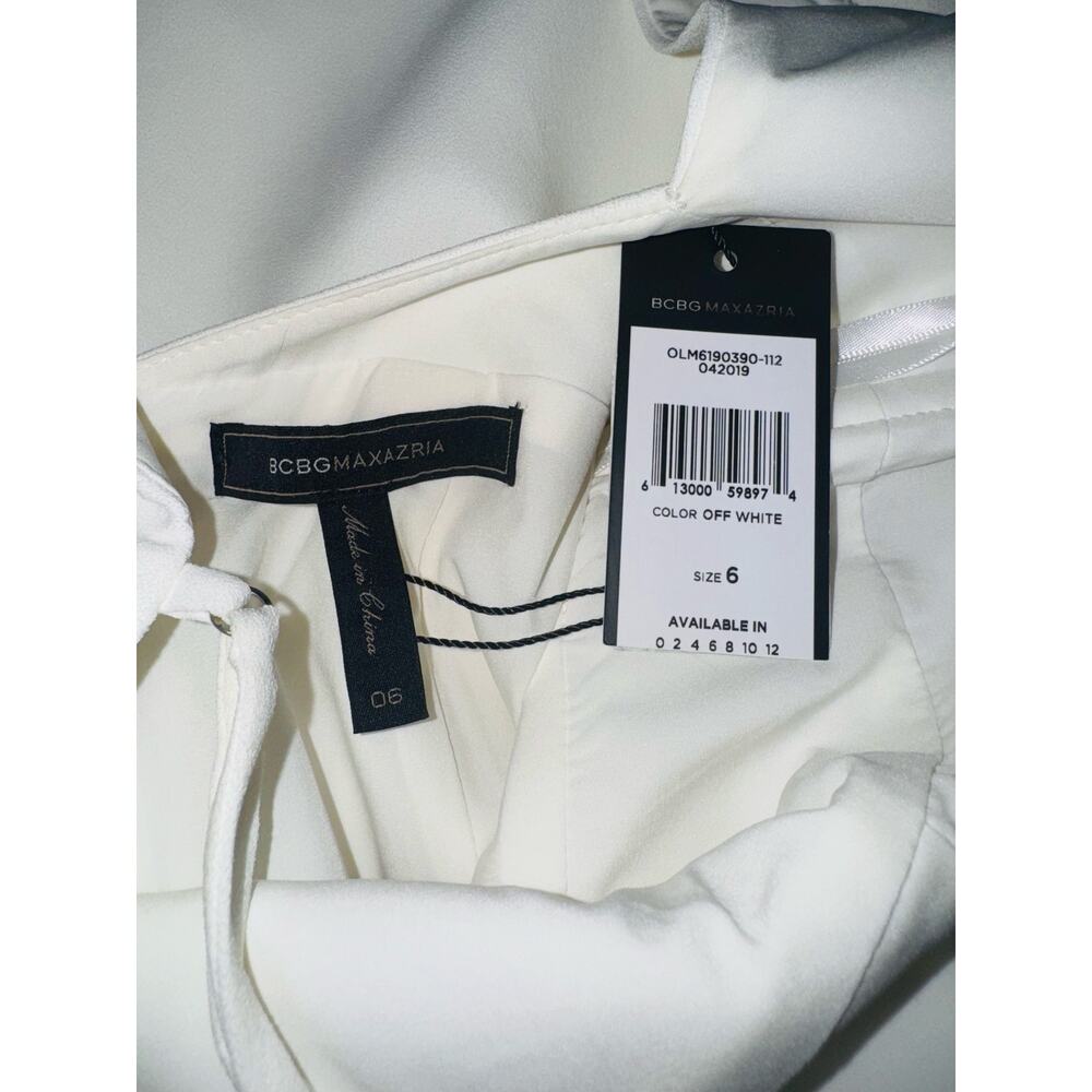 BCBG Maxazria Off White Sequined Banded Pary Cocktail Dress size 6 NEW - Picture 9 of 10